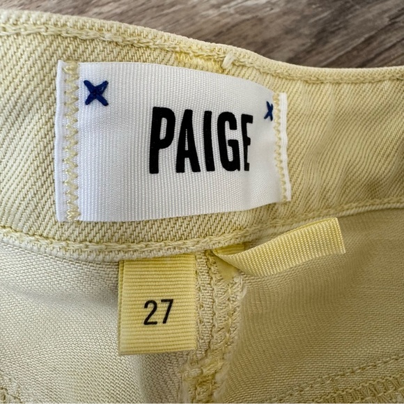 Paige Aideen high waisted butter yellow Denim Skirt with Button Fly - Picture 7 of 7